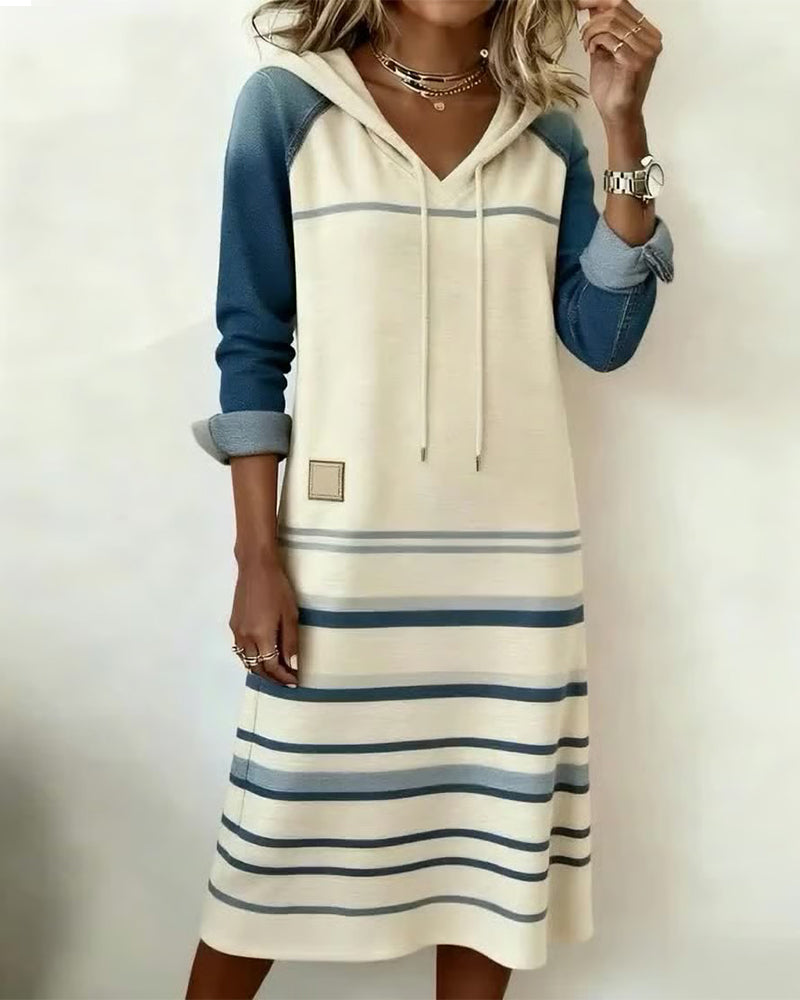 Alma | Striped Hooded Dress