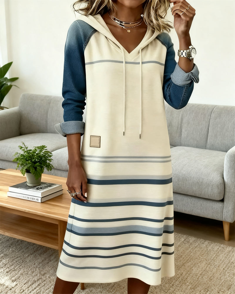 Alma | Striped Hooded Dress