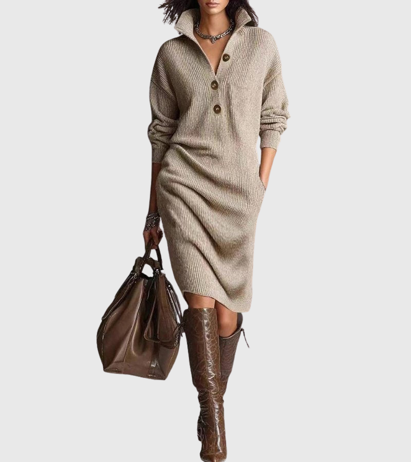 Mara | Knit Button Dress