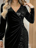 Odessa | Velvet Sequin Dress