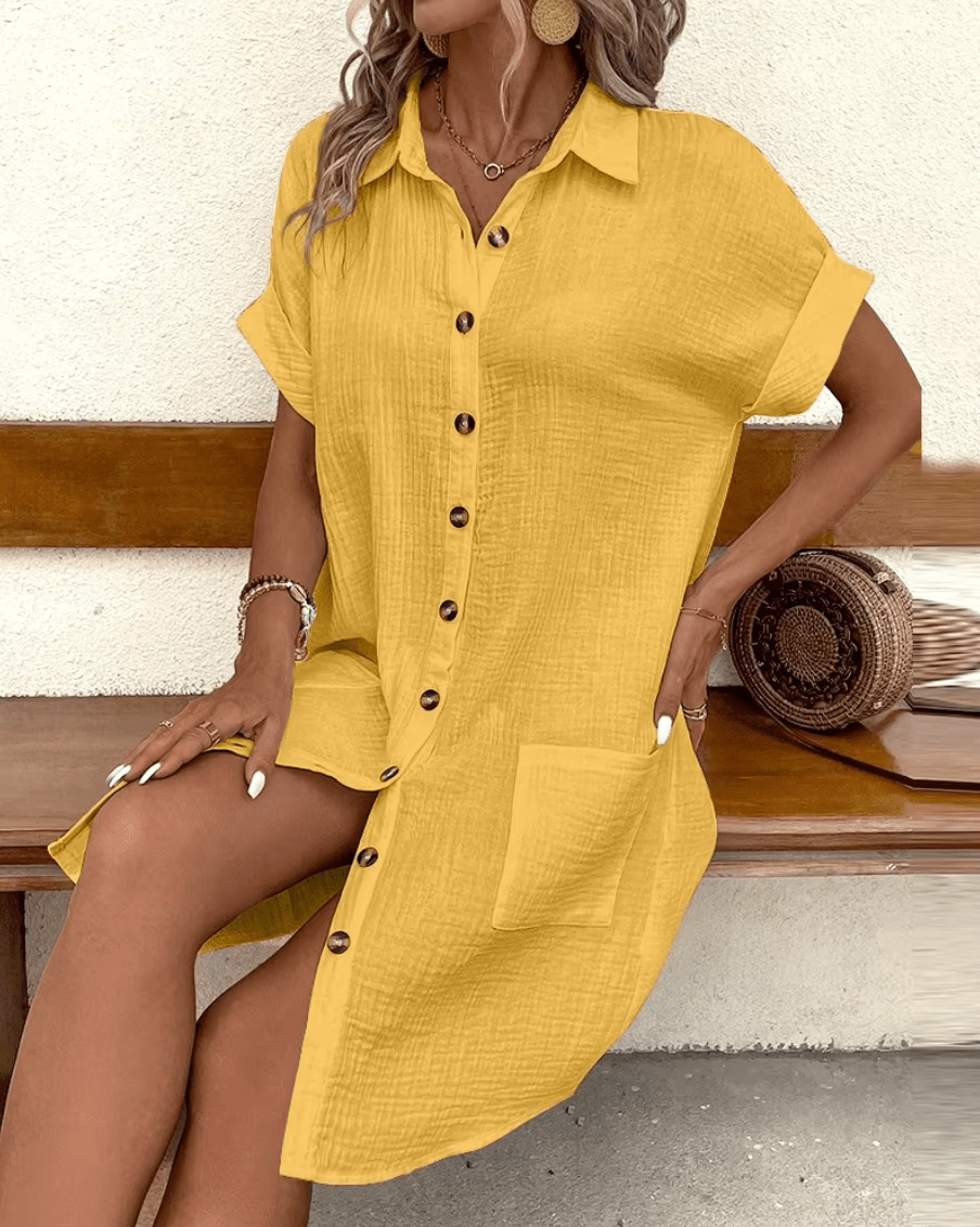 Lucette | Comfortable Button Shirt Dress