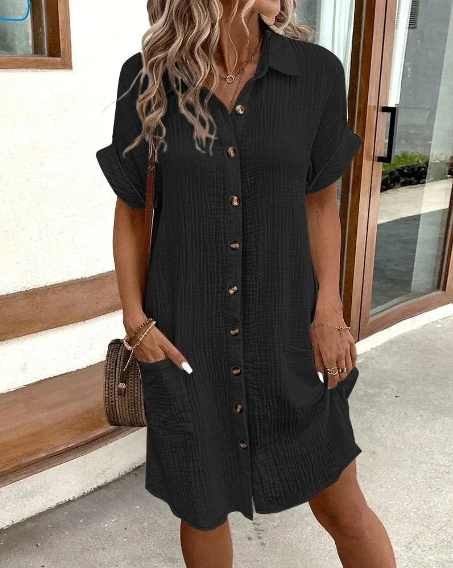 Lucette | Comfortable Button Shirt Dress