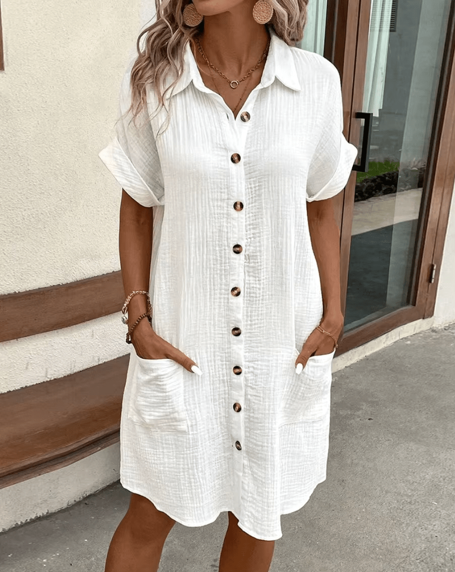 Lucette | Comfortable Button Shirt Dress